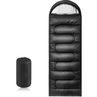 Moteur 머미형 캠핑 침낭 사계절 공용 수납 가능 신축 자유 백패킹 이불 압축가방 220*75cm, 블랙, 1개, 1.8KG