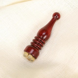 연꽃 모양 얼굴 경락 마사지기 눈썹 귀밑 눈밑 마사지 스크래퍼 홈케어, 새틴 퍼플 타워 양뿔구슬, 1개