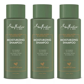 시어모이스처 남성용 생 시어 버터 & 마푸라 오일 모이스처라이징 샴푸, 3개, 444ml