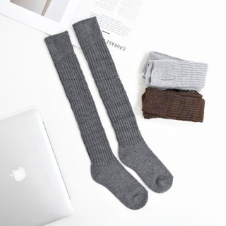 (Sharkhead) 長襪 過膝襪 厚款保暖 素色針織