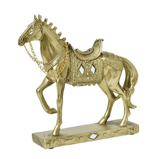 台灣優品 馬雕像擺件，客廳臥室辦公室裝飾，精緻模型擺設，提升居家品味, 金