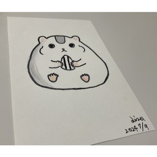 手工倉鼠畫 卡通可愛插畫掛畫 居家裝飾禮物