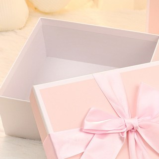 酷喜幼幼 現貨- 高級蝴蝶結禮物盒子 天地蓋禮盒 包裝盒 情人節禮盒 生日禮盒, 1個, 粉色-(單空盒),大28x21x10cm