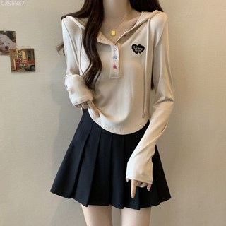 大碼秋季上衣女 連帽長袖衛衣 寬鬆顯瘦遮肉 不規則休閒風