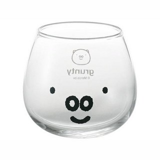 日本製 米菲兔 透明玻璃圓底杯 320ml, 1個, Grunty 貝茜豬 (現貨)