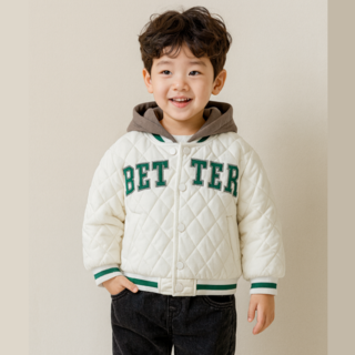 주니어 키즈 남아 여아 기모 경량 패딩 야구점퍼