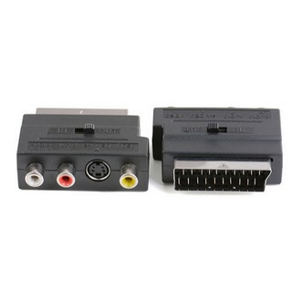 SCART 歐插轉接頭 AV RCA 端子 輸入輸出可調 (款式隨機), 1個