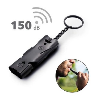 씨즌M닷컴 호루라기 호신용 150db 더블 파이프 휘슬 BLACK, 블랙, 1개