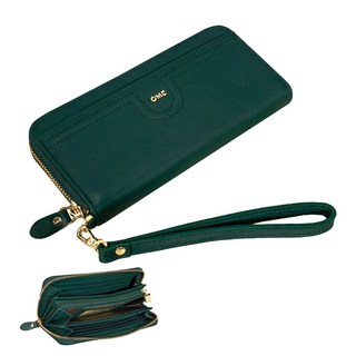 【OMC】柔軟牛皮14卡1照拉鍊包牛皮長夾4111 - 大容量多卡位真皮長款錢包