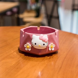 卡通造型菸灰缸, 粉色白貓 煙灰缸, 1個