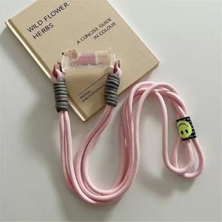 可愛動物造型手機防丟斜挎繩 通用手機掛繩 臘腸狗手機背夾, 1個, 粉紅狗