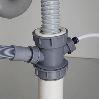 潛水艇 廚房排水管三通 洗碗機/淨水器 排水管接口 對接器 下水道三頭通, 1個, 【四通+凈水器+密封】接頭,插50mm管子