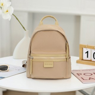 尼龍小背包簡約百搭純色雙肩包女輕便防水媽咪包大小號小學生書包, 卡其色