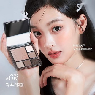 CZEL绔姿 渐变色眼影盘 高級感眼影高光修容腮红四合一多功能彩妝盤, 1個, CZEL绔姿多功能眼影盘MI#薄荷奶绿,0.10