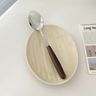 雞翅木便攜餐具組，含叉子、湯匙、筷子，木質餐具三件組，環保餐具套裝, 1個, 只因木 I 湯匙