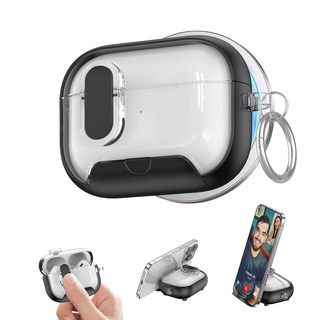 【GS 3C】AirPods Pro2/Pro 自動開蓋磁吸充電支架保護殼 防摔保護套, 黑色, 1個, Airpods Pro/Pro2