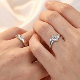 speedmong 커플링 1쌍 사이즈 조절형 큐빅 남녀 반지 오픈링 결혼 커플 반지 프로포즈 고궐리티 럭셔리 + 사은품 2종