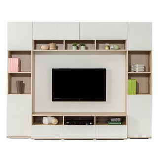 더파인스 책장형 시스템 거실장, 화이트오크