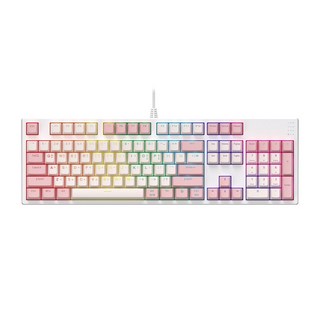 COX 축교환 카일 광축 V2 게이밍 유선 키보드, White + Pink, CY104K, 적축