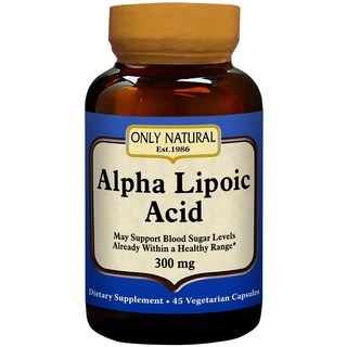 Only Natural a-硫辛酸 300 毫克植物膠囊, 1個, 45顆, 45入