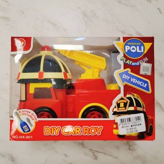 POLI 羅伊拼裝車 DIY VEHICLE 拼裝玩具 波力救援小英雄 附玩具螺絲起子, 1個
