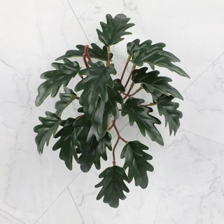 【Sunday】仿真綠植家居裝飾 假植物跨境綠葉 植物牆裝飾 櫥窗擺件 銅錢葉 海棠葉 龜背葉, 1個, YH911-350-1暗紋春雨葉, YH911-350-1暗紋春雨葉