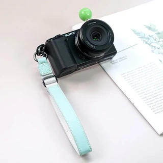 조정 가능한 카메라 핸드 스트랩 손목 범용 미러리스 가죽 Sony ZVE10 A6400 Canon G7X fuji, 04 Adjustable-Plam-Blue