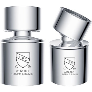 히벤트 NSF/ANSI/CAN 61 인증 수도꼭지 에어레이터 CUPC 360 회전식 주방 싱크대 이중 기능 분무기 헤드 교체 부품 55/64인치 여성 나사산 - 크롬, Chrome_1, 1개