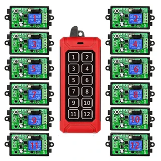433MHz 1000M 장거리 DC12V 1채널 RF 무선 리모컨 릴레이 스위치 조명/램프/차고 문 셔터 프로젝션 스크린, 10 F        DC24V