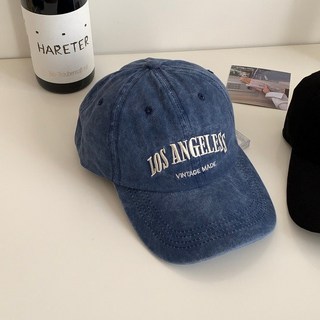 HYC 韓國天使之城水洗復古字母刺繡牛仔老帽鴨舌帽棒球帽男女情侶款
