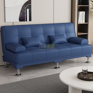 2I多功能折疊沙發貓抓皮科技布小戶型客廳三人現代出租房布藝兩用沙發 懶人沙發 沙發椅 客廳沙發, 淺咖色科技布 其他顏色備註,【海綿款】1.2米長1米寬【2扶手0腰枕, 1個