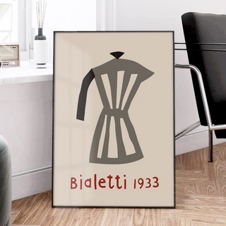 미드센츄리 전시회 아트 빈티지 포스터 액자 비알레티