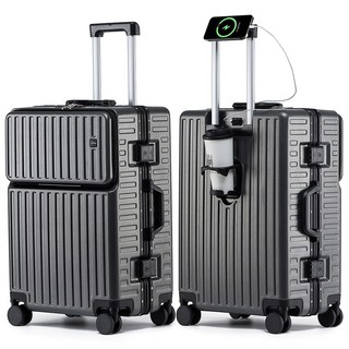 YINUO [3년무상AS] 다용도 대용량 휴대용 앞포켓 알루미늄 프레임 하드 기내용 캐리어