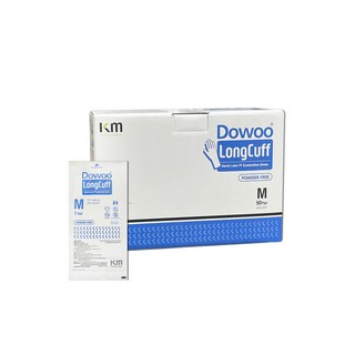 KM 도우 롱 커프 멸균 라텍스 글러브 L 진료용 장갑 보건소 의료용, 1개