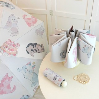 빅무드 초경량 우산 겸 양산 5단 암막 우양산 8개 살대