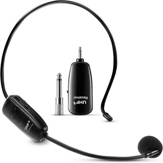 프리라이프 - 헤드마이크 강의용 무선 마이크 + 송수신기 세트 강사 필수품, V23, 블랙