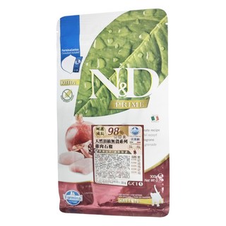 Farmina 法米納 幼貓及懷孕貓用 N&D 天然頂級無穀系列 乾飼料, GC1 雞肉石榴, 300g, 1袋