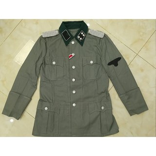 2차 세계 대전 WW2 독일 엘리트 Sturmbannfuhrer (메이저) 순위 여름 M36 장교 코튼 필드 군복 튜닉, 01 TUNIC_04 XL