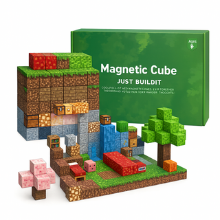 KC인증 마크 자석블럭 랜덤 블록 200피스 마그네틱 큐브 피규어 웰키 자석 장난감, 1박스, 200개블럭