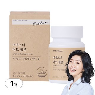 [본사직영] 여에스더 락토 철분 (비헴철 X 엽산 X 비타민 2종), 60정, 1박스
