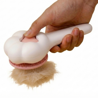 쓰담살랑 원터치 강아지 고양이 브러쉬 강아지 빗 고양이 털제거기, 1개, 화이트