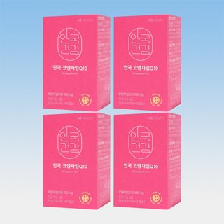 안국건강 안국 코엔자임Q10 혈압 영양제 항산화 60캡슐 4박스 8개월분, 60정, 4개