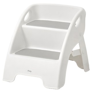 iFam 幼兒用折疊式腳踏凳 2層, 白色, 1個