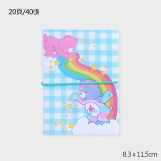 韓國大創 彩虹熊 care bears 卡冊 卡套 吊飾 小卡收集冊 相簿 四格照 偶像 追星卡冊 拍立得 相本, 彈力繩 單層 格子, 20頁/40張