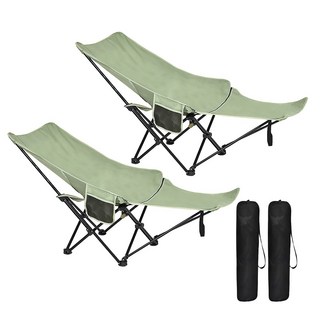 [오늘특가]Frokom 경량 접이식 캠핑의자 1+1 튼튼한 야외 접이식 4단 각도조절 캠핑의자 발받침 릴렉스 체어, 2개, 그린