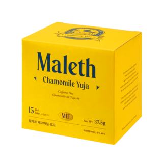 말레트 캐모마일 차 티백 고흥유자 개별포장, 2.5g, 15개입, 1개