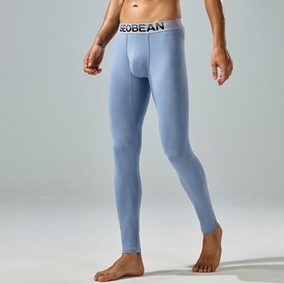 SEOBEAN男款秋褲U凸舒適棉質純色貼身柔軟薄款保暖褲九分褲男士保暖褲內搭褲