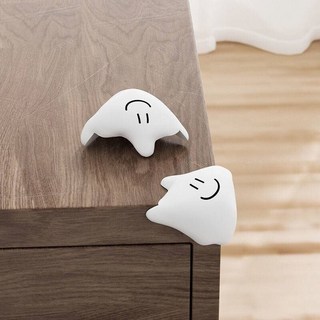 BAGEL蓓果 現貨 防撞角 兒童安全 防撞邊角 桌角防護 可愛百變怪桌角矽膠防撞 矽膠防撞角 防撞墊 微笑雲朵, 白色, 1個