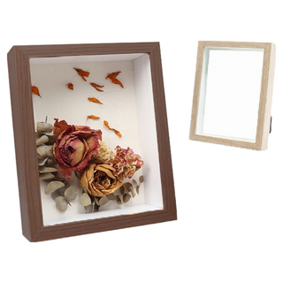 立體中空相框，簡約時尚，照片展示，居家裝飾, 1個, 原木