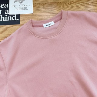 【Fee現貨6色】厚邊圓領寬鬆OVERSIZE素色大學T 棉素色大學T 薄款長袖圓領 寬鬆長袖上衣 衛衣